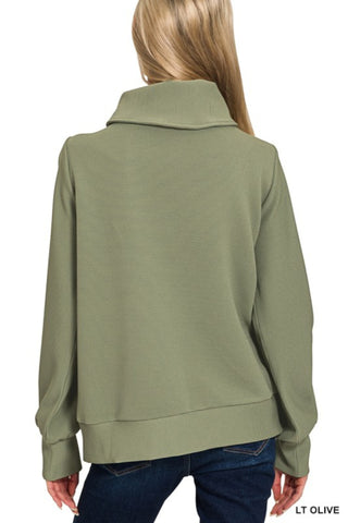 Quarter Zip Mock Neck Pullover
