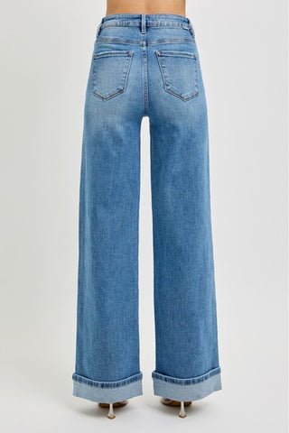 High Rise Wide Cuff Jeans