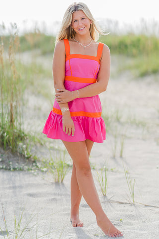 Contrast Babydoll Dress