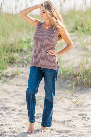 Solid Knit Sweater Vest