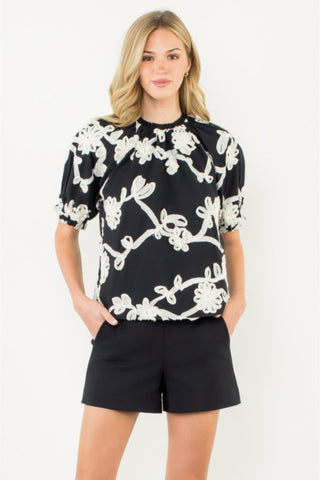 Puff Sleeve Flower Top