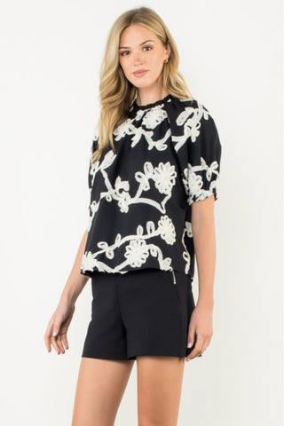Puff Sleeve Flower Top