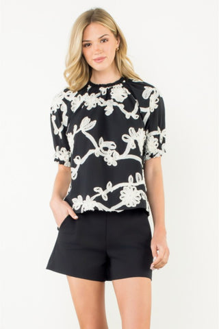 Puff Sleeve Flower Top
