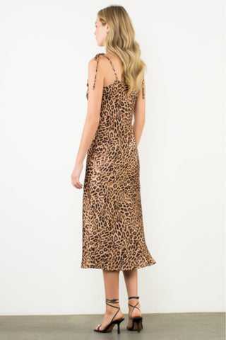 Cheetah Cowl Neck Slip Dress