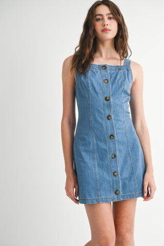 Denim Button Down Mini Dress