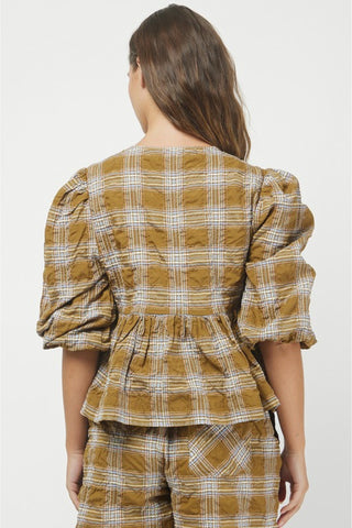 Plaid Bow Tie Top