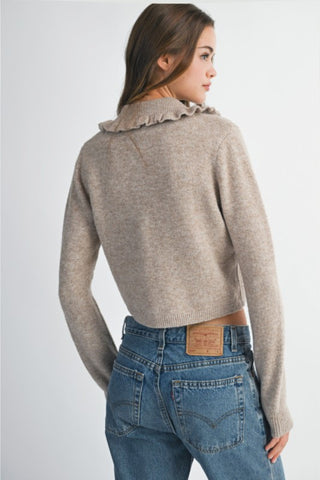 Ruffle Collar Cardigan