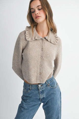 Ruffle Collar Cardigan