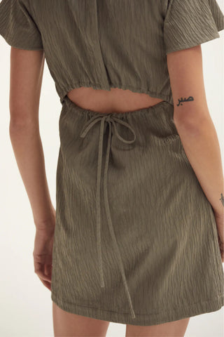 Open Back Textured Mini Dress