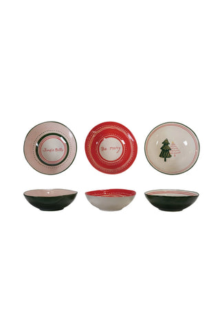 Stoneware Bowl with Holiday Design