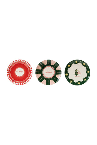Stoneware Plate with Holiday Designs