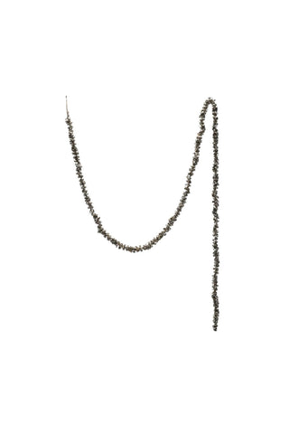 Necklace with small beads on a white background