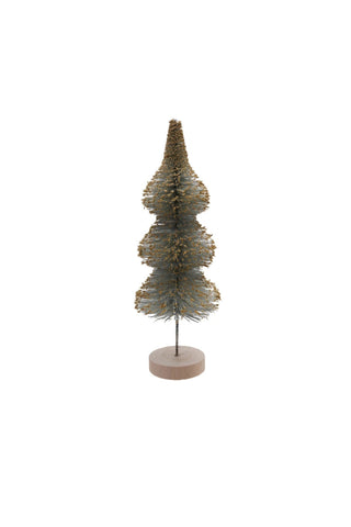 Mint Bottle Brush Tree with Gold Glitter