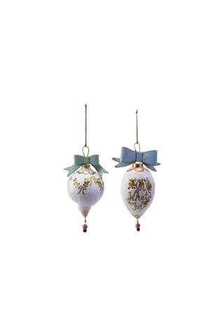 Paper Mache Ornament with Bow