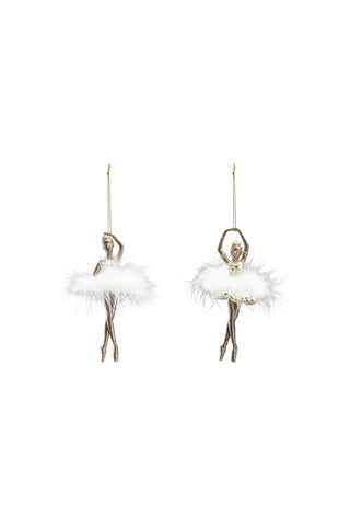 Ballerina Ornament with Feather Skirt