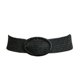 Raffia Oval Buckle Belt