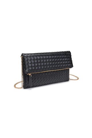 Woven Foldover Clutch