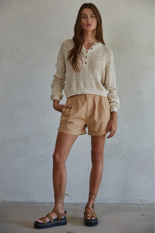 Knit Henley Pullover