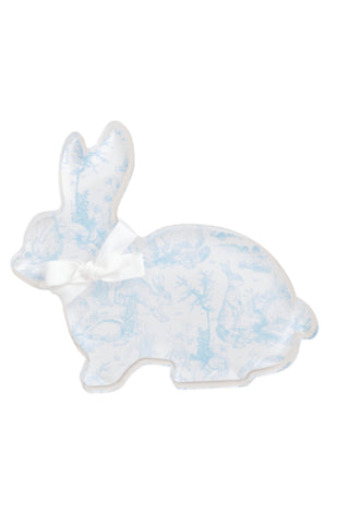 Laying Down Toile Acrylic Bunny Sitter