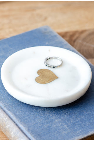 Gold Heart Marble Dish