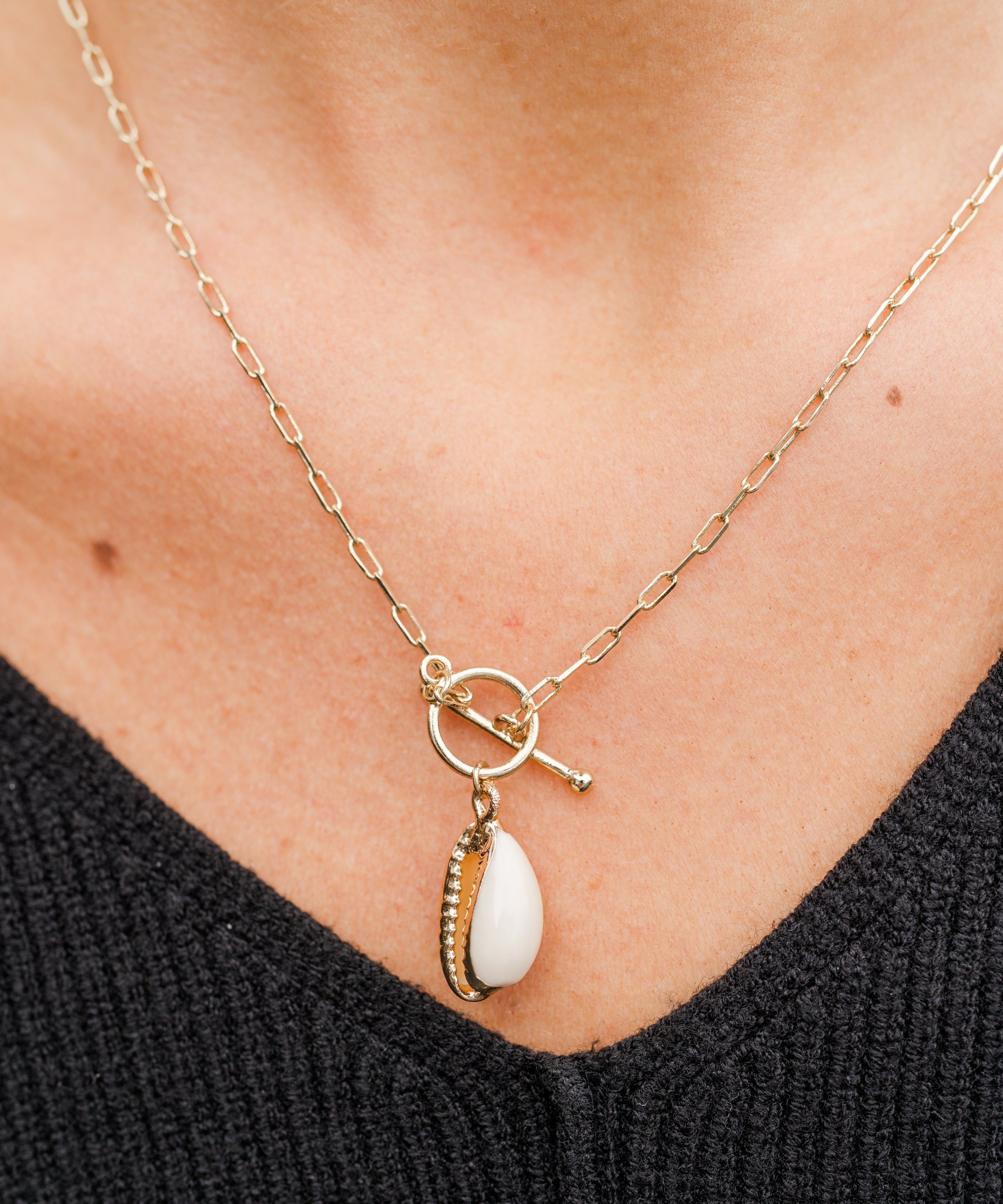 Cowrie Shell & Chain Necklace
