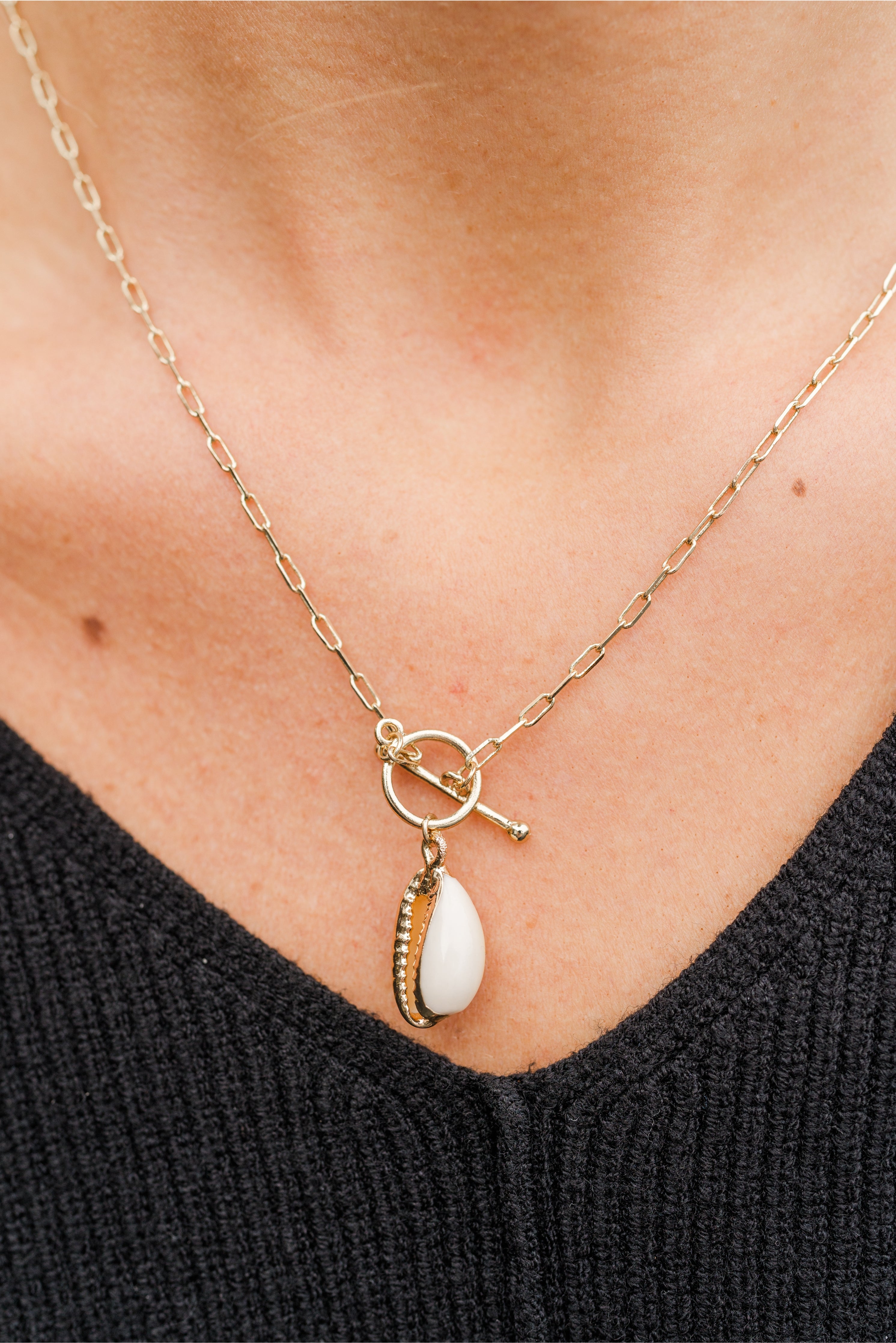 Cowrie Shell & Chain Necklace