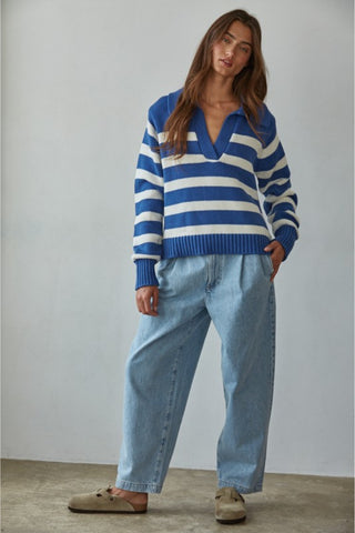 Stripe Polo Sweater