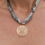 Coin Pendant Scarf Necklace