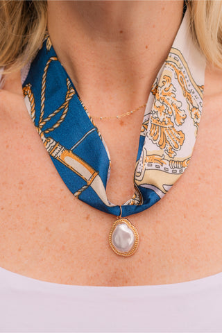 Pearl Charm Scarf Necklace