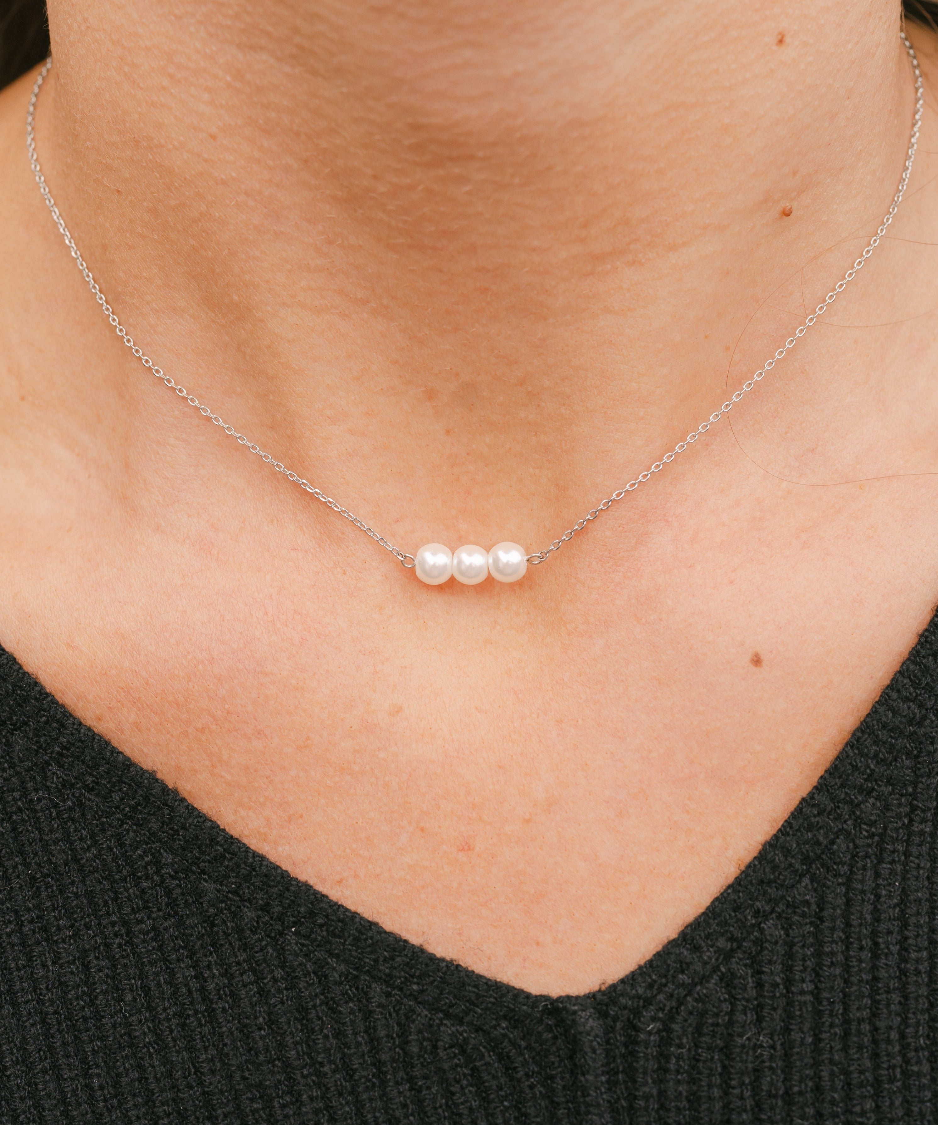 Triple Pearl Necklace – Layered Freshwater Pearl Necklace Set