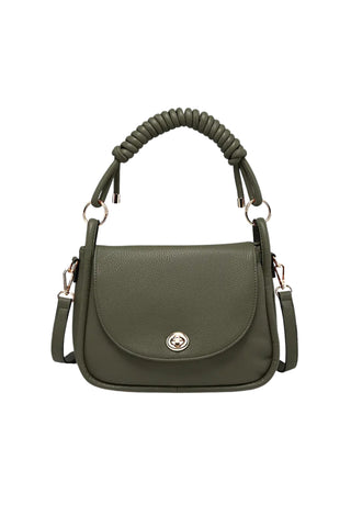 Classic Faux Leather Crossbody Bag with Coiled Shoulder Strap