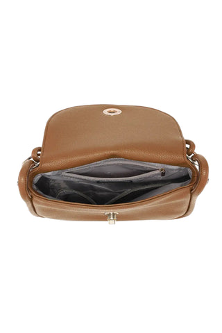 Classic Faux Leather Crossbody Bag with Coiled Shoulder Strap