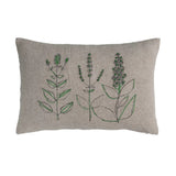 Botanical Embroidered Lumbar Pillow