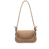 Faux Suede Foldover Crossbody Bag with Coil Detail