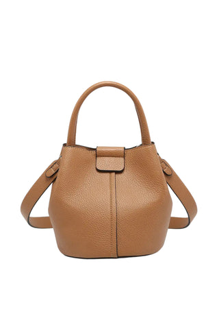Faux Leather Bucket Bag w/ Top Handle & Inner Bag