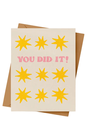 You Did It Star Card