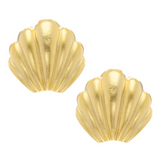 Susan Shaw | 24k Gold | Clam Shell Earrings