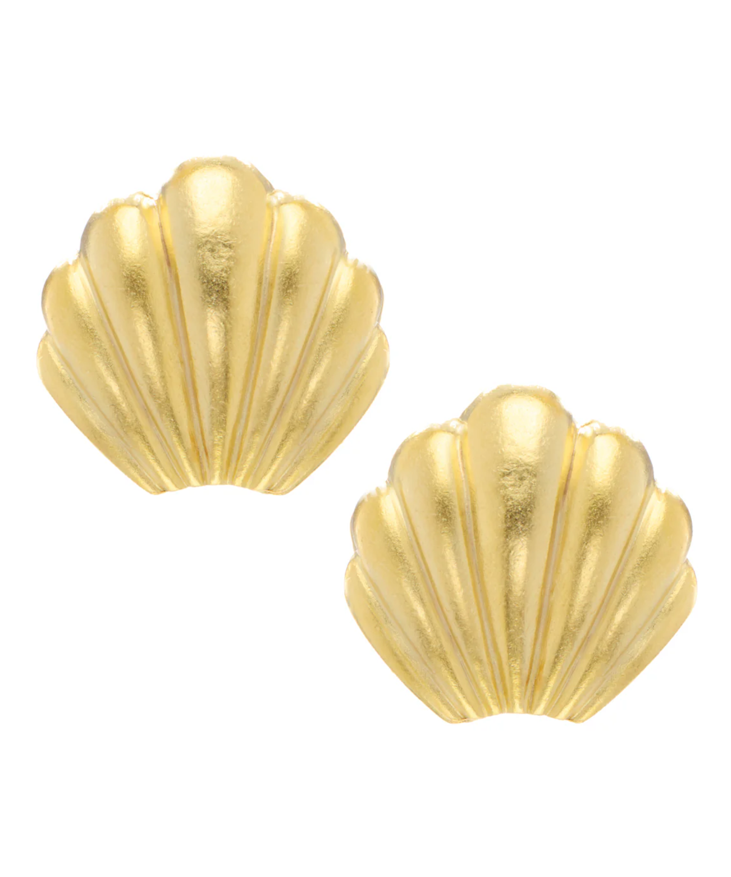 Susan Shaw | 24k Gold | Clam Shell Earrings