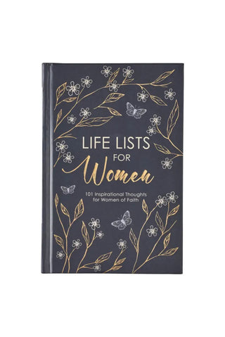 Book titled 'Life Lists for Women' with decorative cover on a white background