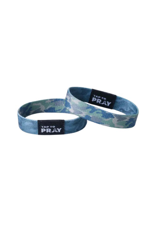 Tap To Pray™ Wristbands - Green & Charcoal Camo Bracelet