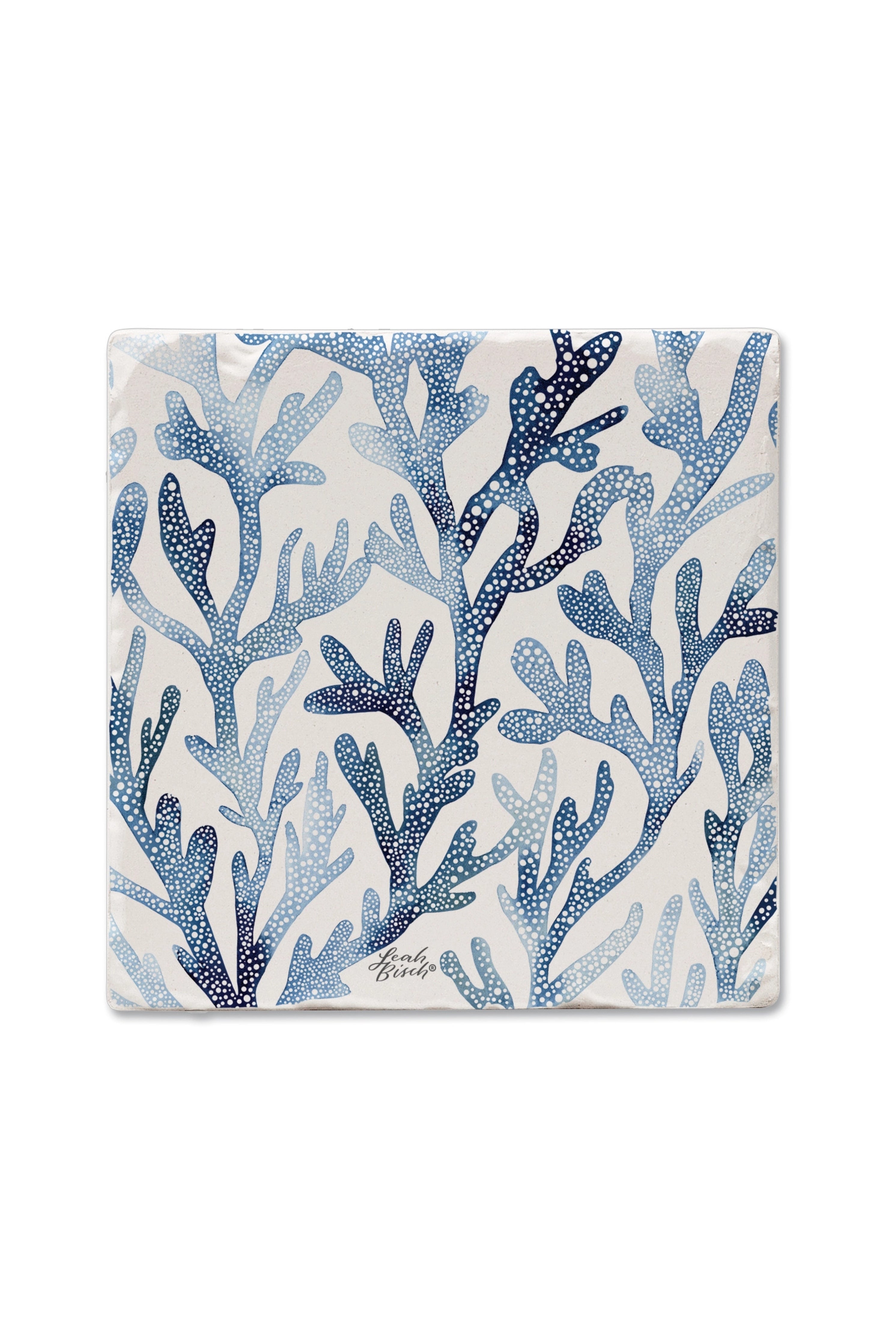 Ocean Coral Tile Coaster – Coastal Marine Ceramic Drink Coaster
