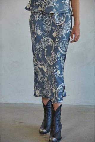 Paisely Satin Skirt