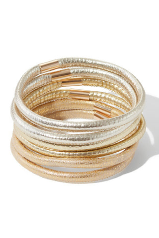 Metallic Faux Leather Bracelet