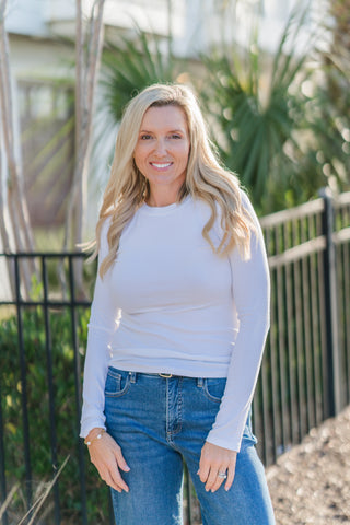 Ribbed Crewneck Longsleeve Basic Top