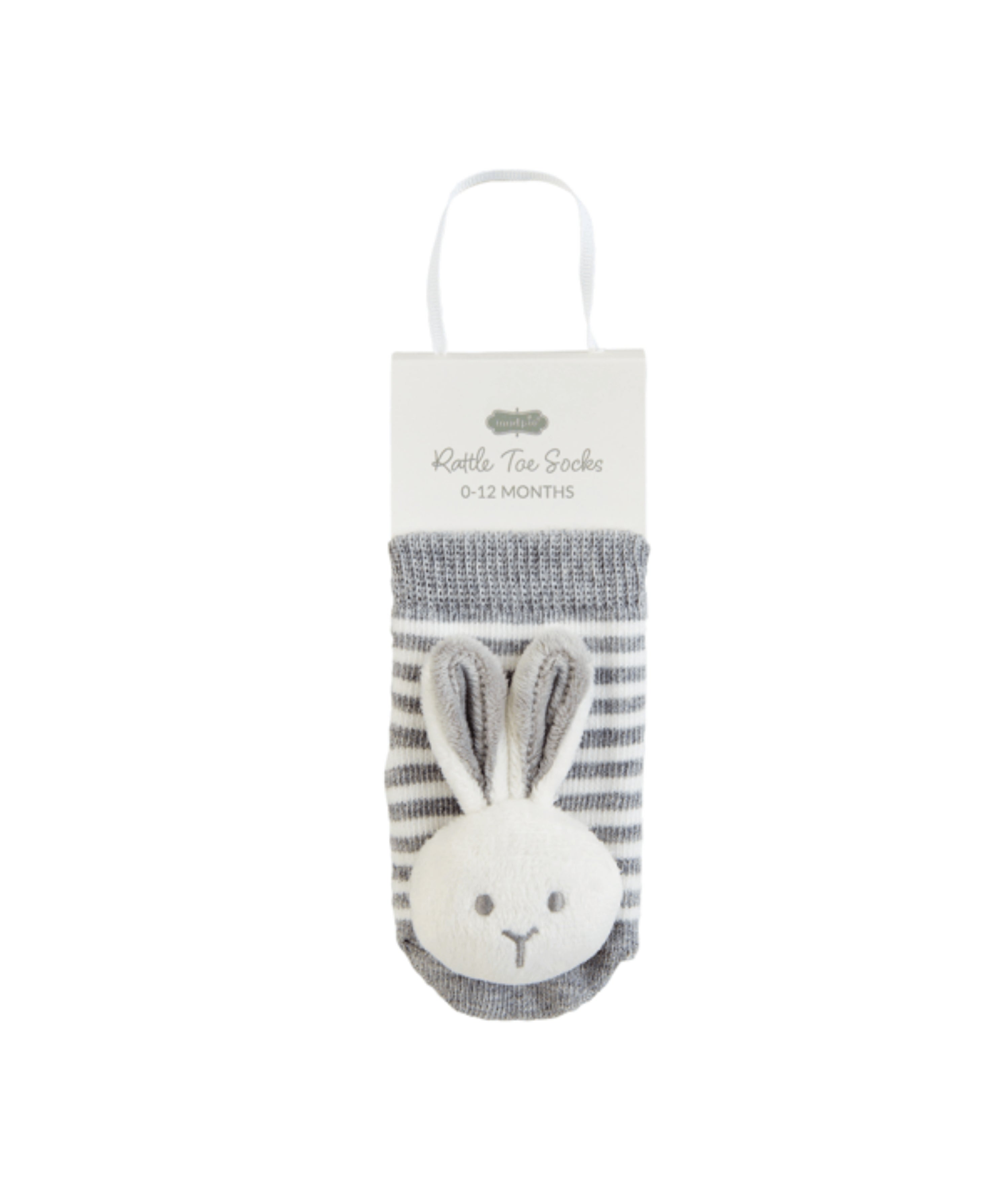 Gray Bunny Rattle Toe Socks