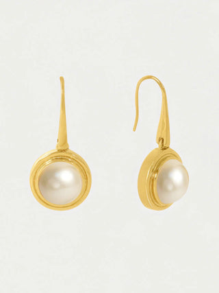 Mini Signet Pearl Earrings