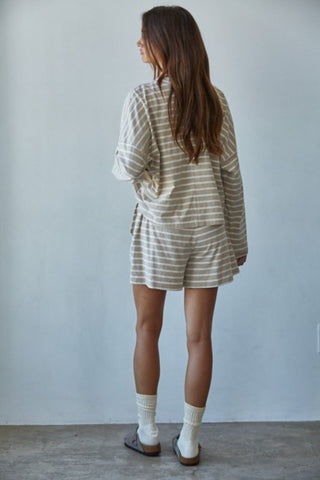 Stripe Oversized Long Sleeve Top