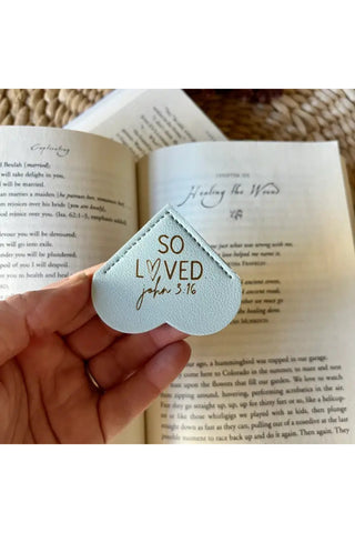 "John 3:16" Leather Heart Bookmark Ear