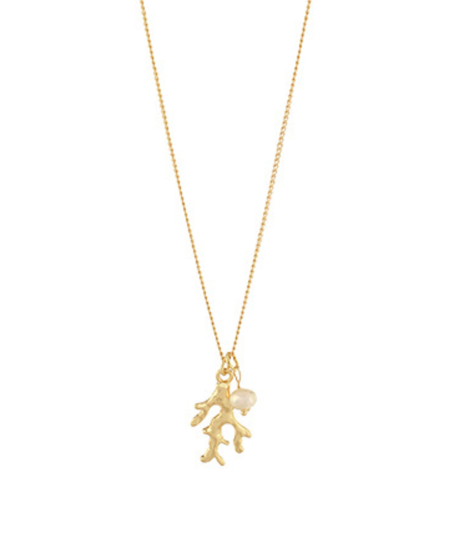 Coral Reef & Pearl Pendant Necklace
