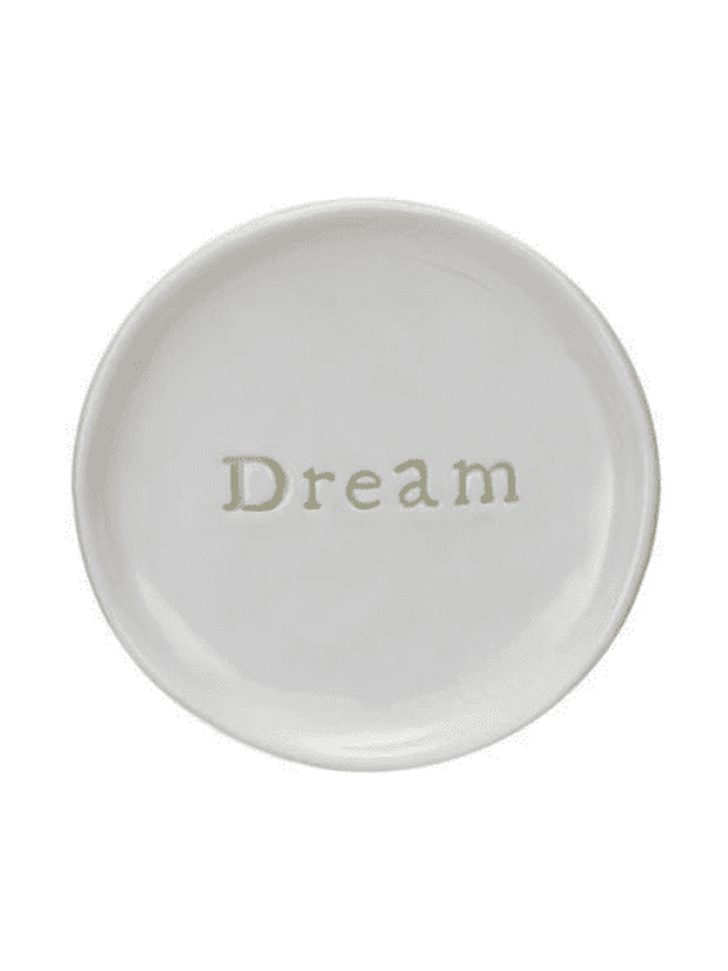 Stoneware Dish w/ Debossed Word Dream